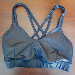 Joy Lab sports bra with removable padding. Navy blue with gold glitter. …